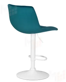 Стул барный DOBRIN TAILOR WHITE (морской волны велюр (MJ9-99))
