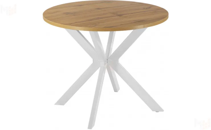 Стол раскладной Вега Лофт D100  Дуб вотан / Белый