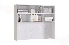 Надстройка для стола Гламур белый/белый глянец