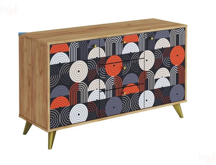 Комод Фьюжн КМ-003 крафт золотой/Vinil