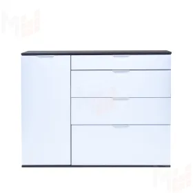 Комод Leset Никас 3 (Венге, белый глянец)