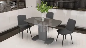 Стол обеденный Портофино - СМ(ТД)-105.02.11(1) Серое, Стекло серое матовое LUX