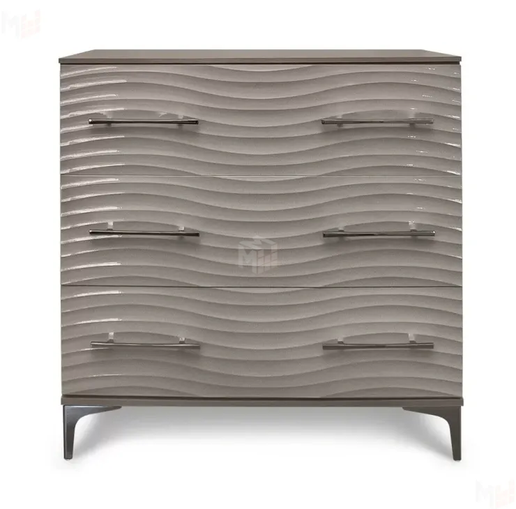 Комод Гравита 3 ящика серый камень глянец