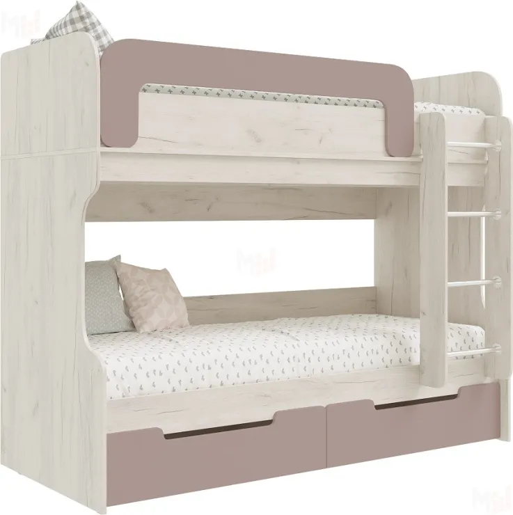 Кровать двухъярусная Юниор-4 (шарли пинк)