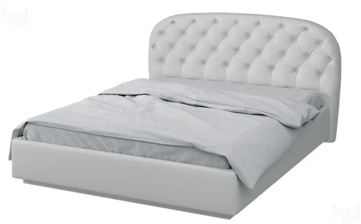 Кровать №321 с подъемным механизмом (кожзам белый)