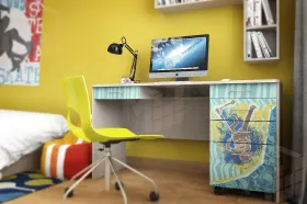 Письменный стол с тумбой ЮНА 407 + 408