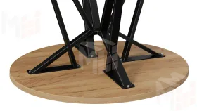 Стол обеденный Ройс Тип 2 Черный муар/Дуб Крафт золотой