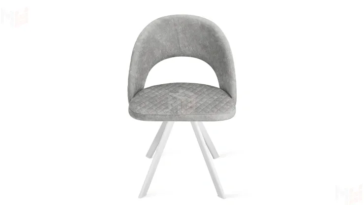 Стул Гэтсби К2 Белый матовый, Велюр Wellmart Silver