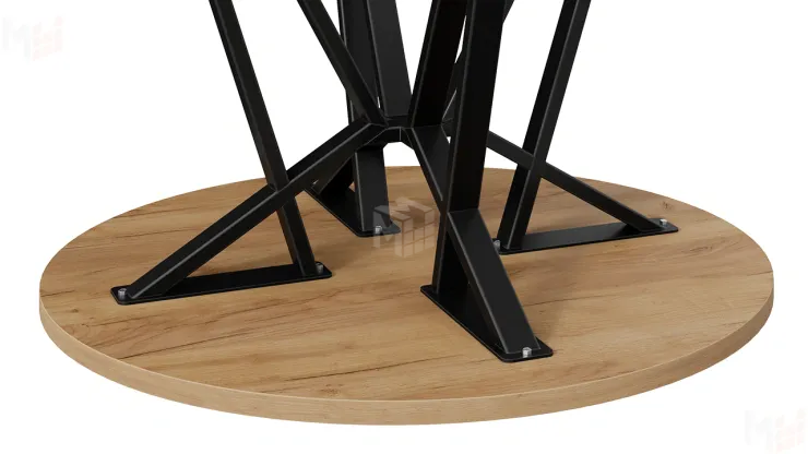 Стол обеденный Ройс Тип 2 Черный муар/Дуб Крафт золотой