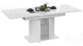 Стол раздвижной Детройт Тип 2 Белый, Стекло Белый глянец