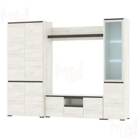 Гостиная  ГРЕТТА Дуб Крафт белый - Антрацит №1