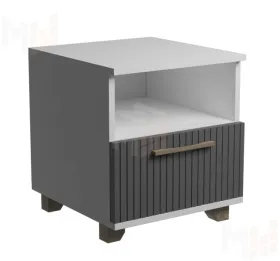 Тумба прикроватная Копенгаген с ящиком (белый/серый графит)
