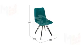 Стул Хьюго К4 Черный муар, Велюр Confetti Izumrud