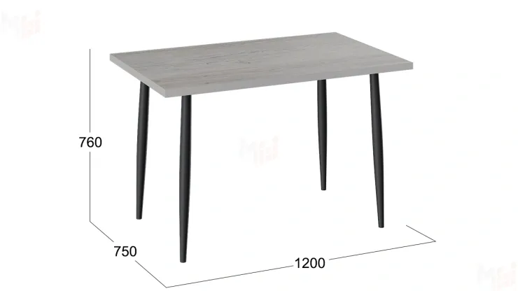 Стол Невада - ДП1-02-08 Эйприл, Черный матовый