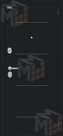 Входная металлическая дверь Лайн Букле черное/Cappuccino Veralinga