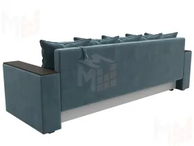 Диван прямой Дубай Лайт полки слева ( Бирюзовый )