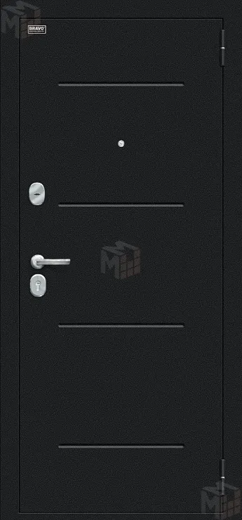 Входная металлическая дверь Лайн Букле черное/Cappuccino Veralinga
