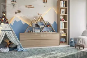 Комод Варма 4Д  дуб беленый