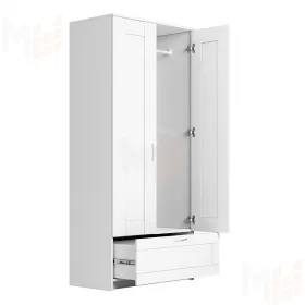 Шкаф Сириус 2 двери 1 ящик белый