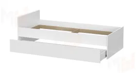Кровать одинарная с выкатными ящиками  (0,9 x 2,0)  Токио Белый текстурный