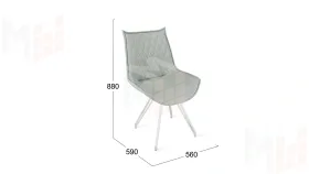 Стул Фэнди К4  Белый матовый, Велюр Confetti Silver