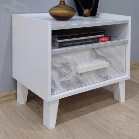 Тумба прикроватная Айрис 41 Белый/Статуарио