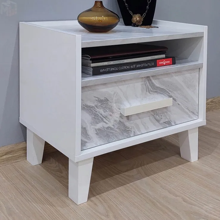 Тумба прикроватная Айрис 41 Белый/Статуарио