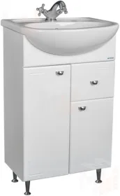 Тумба под умывальник Домино "Уют 55 Классик" с верхним ящиком В1 Айсберг