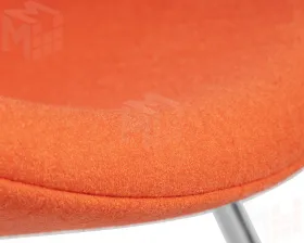 Кресло дизайнерское DOBRIN EMILY (оранжевая ткань AF, хромированная сталь)