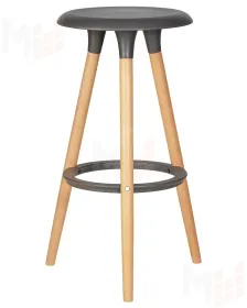 Табурет барный DOBRIN ROYCE (ножки светлый бук, цвет темно-серый (GR-04))
