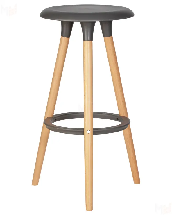 Табурет барный DOBRIN ROYCE (ножки светлый бук, цвет темно-серый (GR-04))