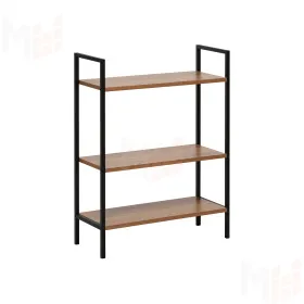 Стеллаж Leset Стилвуд 23 широкий, 3 полки (Чёрный/Орех лион светлый)