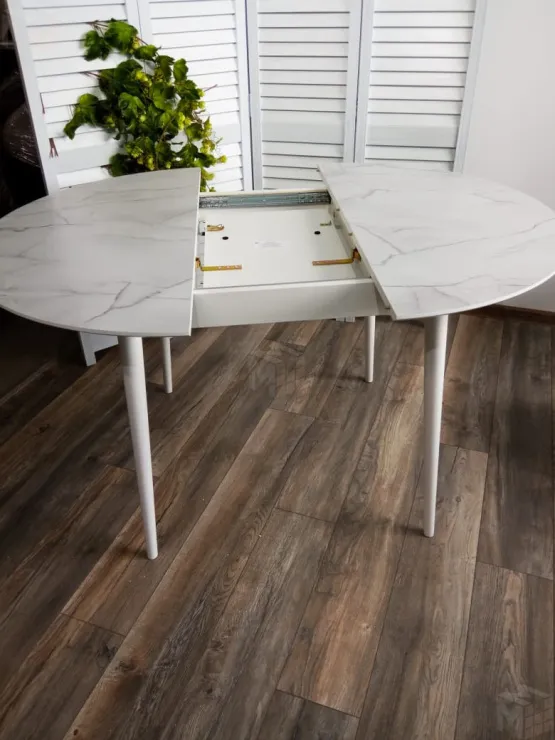 Стол BOLERO 105 см Белый Мрамор, HPL / Белый