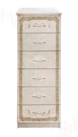 Комод Патрисия 6 ящиков крем корень глянец