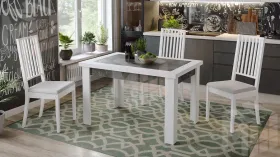 Стол раздвижной Хьюстон Тип 4  Белый, Ателье темный