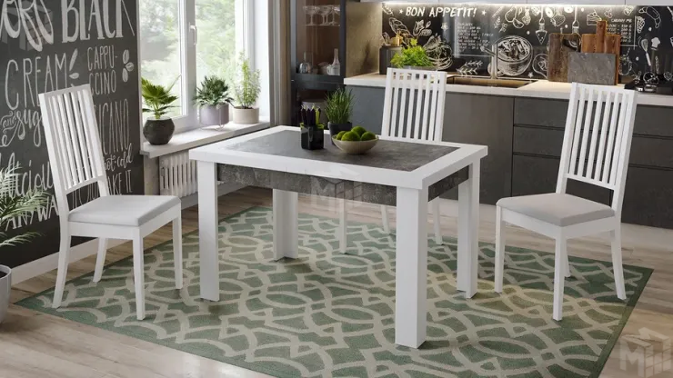 Стол раздвижной Хьюстон Тип 4  Белый, Ателье темный