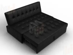 Диван прямой Лига-107 (160) ( GRIFON 18 черный )