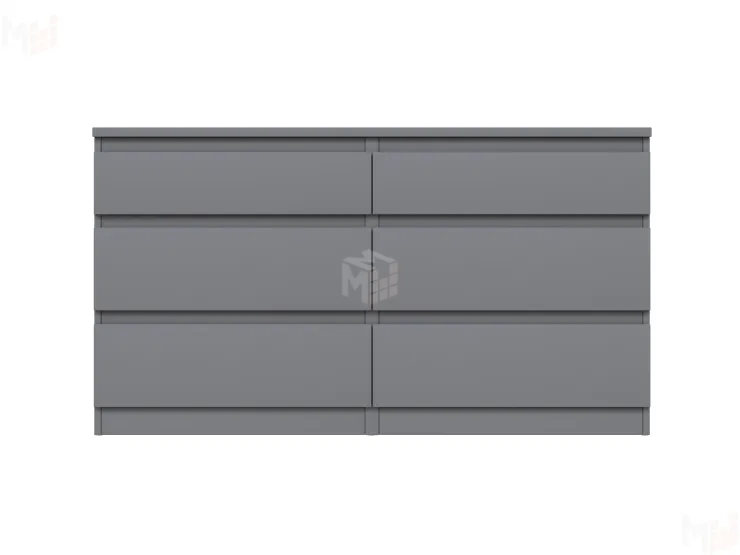 Комод Кастор 6 ящиков серый