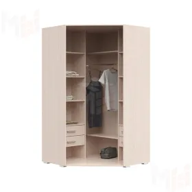 Шкаф угловой 2х ств Симба дуб белфорт - белый глянец