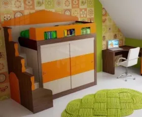 Кровать-чердак с нишей Фанки Хоум 11004