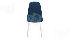 Стул Шерри К1С  Белый матовый, Велюр Confetti Blue