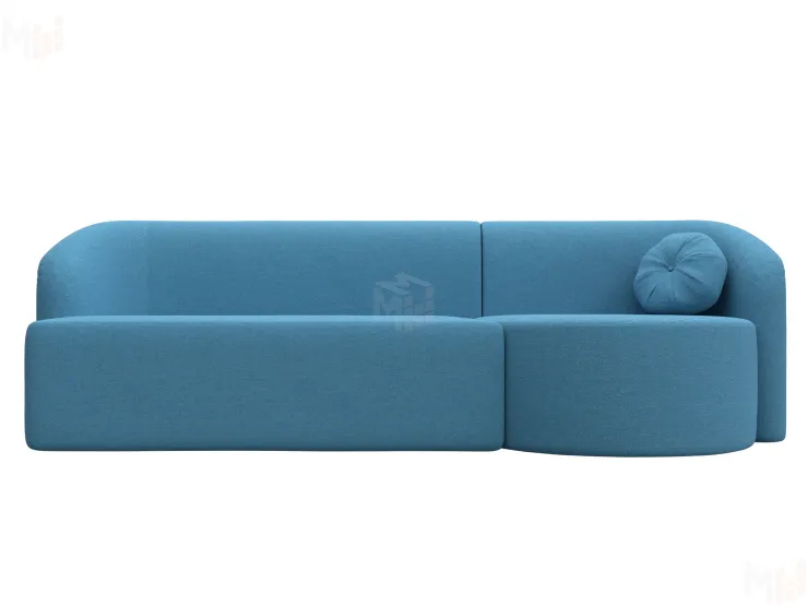 Диван прямой Лига-027 угол правый ( Амур голубой )