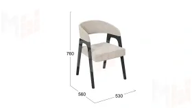 Кресло Техас 1 - W-101 Черное дерево, тк. №208 Велюр Jercy cream