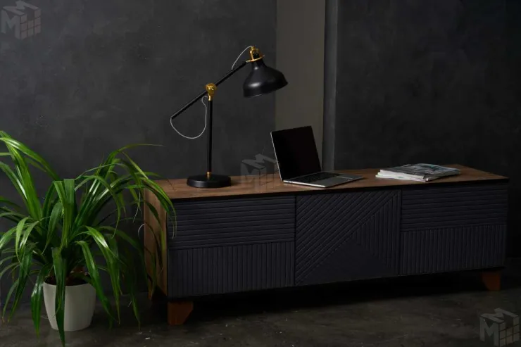 Тумба под ТВ Копенгаген с дверцей (дуб самдал/серый графит)