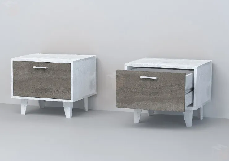 Тумба Т-5 Эго на ножках  Бетон Светлый/Камень Темный