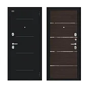 Входная металлическая дверь Лайн Букле черное/Wenge Veralinga