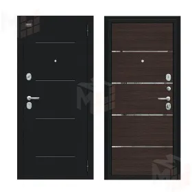 Входная металлическая дверь Лайн Букле черное/Wenge Veralinga