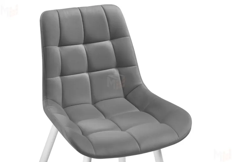 Стул Челси велюр темно-серый / белый