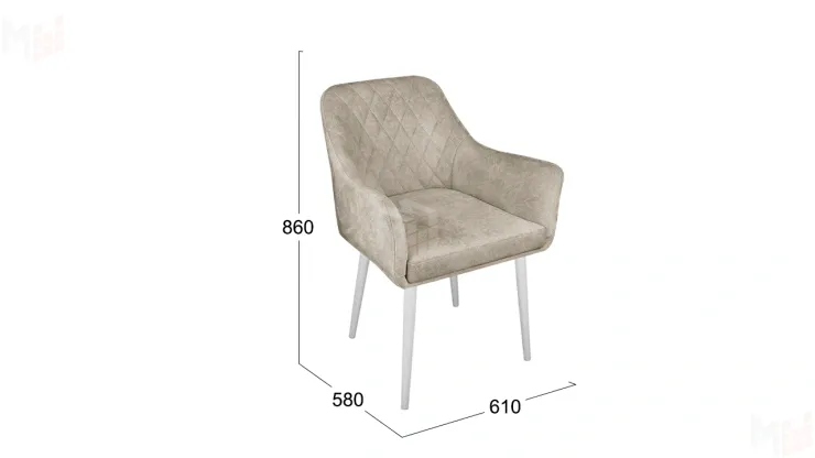 Стул Chester Т6 Белый муар Велюр V005 светло-бежевый