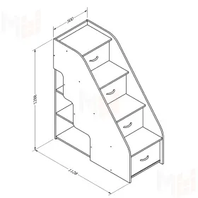 Лестница-комод Дельта - 23.02